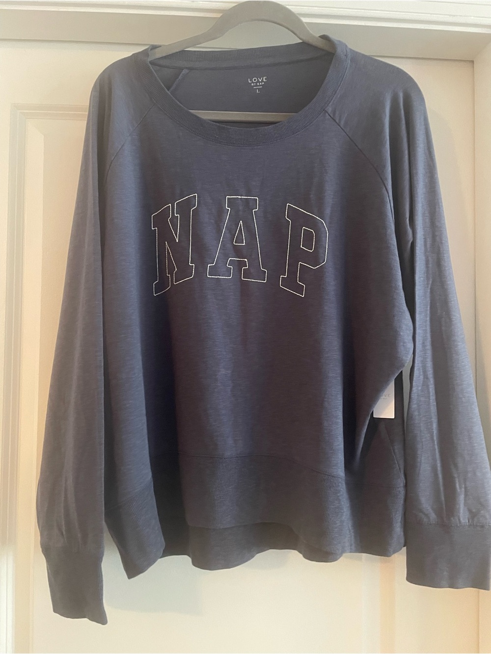 Love Crewneck Pullover Sweatshirt - Slate Blue